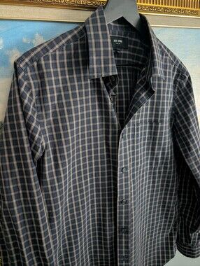 Jack Spade Navy and Light Gray Plaid Button-Down Shirt